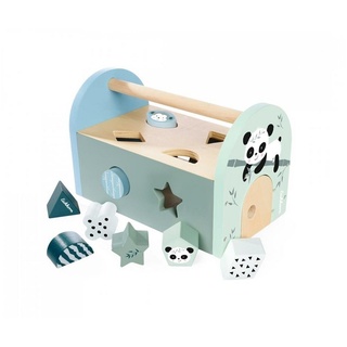 Eichhorn Steckspielzeug Holz Steckbox Panda, (9-tlg), Steckspielzeug mit 8 verschiedenen Steckbausteinen Holzspielzeug