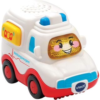 VTech Tut Tut Baby Flitzer - Rettungswagen – Spielzeugauto mit Musik, aufleuchtender Taste, spannenden Sätzen und Geräuschen – Für Kinder von 1-5 Jahren, 8,8 x 5,5 x 7 cm