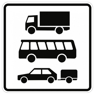 Dreifke Verkehrsschild Nur Lkw, Kraftomnibus und Pkw mit Anhänger, StVO