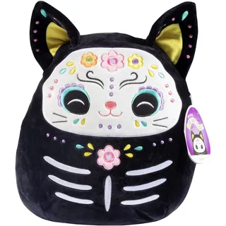 Squishmallows 12" Zelina The Day of Dead Black Cat - Official Kellytoy Halloween Plush - Cute and Soft Stuffed Animal - Great Gift for Kids