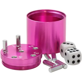 BestSaller 3008 SUPER SIX Würfelspiel Aluminum, 36 Spielstäbchen & 2 Würfel, pink