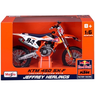 Maisto Burago Moto Red Bull Ktm Supercross Sx450, Multicolore, 39.4 X 16 X 24.8 Cm, Orange