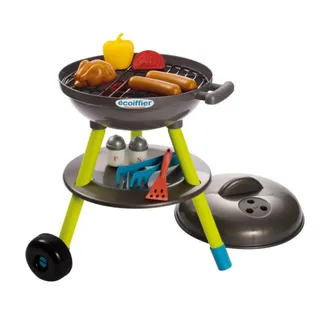 Ecoiffier – Kugelgrill für Kinder – 16-teiliger Spielzeug-Grill, mit Bratwurst, Brathähnchen und Grillzubehör, für Kinder ab 18 Monaten