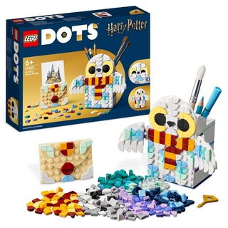 LEGO 41809 DOTS Hedwig Stiftehalter, Harry Potter Eule Schreibtisch-Accessoires, Bleistifttopf und Notizhalter, Spielzeug-Bastelset für Kinder, Sc...