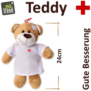 Plüsch Teddybär Maus T Shirt Spruch Gute Besserung Geschenk Teddy Bär 24cm NEU