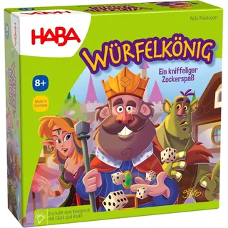 HABA 303485 - Würfelkönig, kniffeliges Zockerspiel für 2-5 Spieler ab 8 Jahren, spannendes Gesellschaftsspiel für die ganze Familie, Rood