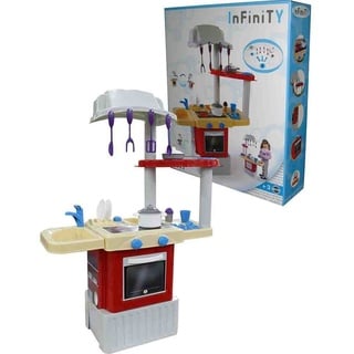 Polesie Spielküche Kinderküche 42279 Infinity Kunststoff, 100 cm hoch Spülbecken Backofen viel Zubehör rot