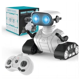 DTC GmbH RC-Roboter Wiederaufladbares Ferngesteuertes Roboter Spielzeug (für ab 3 4 5 6 7 8 Jahre Jungen und Mädchen Geschenk), mit LED-Augen Musik und Interessanten Geräuschen weiß