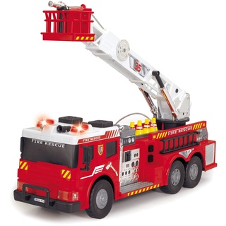 Dickie Toys RC Feuerwehrauto, drehbare Leiter 360°, Licht & Sound, Wasserspritzfunktion, Zubehör, 62 cm groß, rot