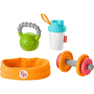 Fisher-Price GJD49 - Sportspaß- Rassel- und Beißringset, 4 Spielzeuge, Babyspielzeug ab der Geburt