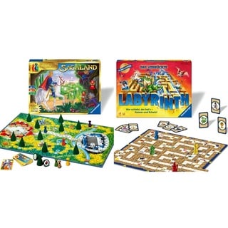 Ravensburger 26424 - Sagaland - Gesellschaftsspiel für Kinder und Erwachsene, 2-6 Spieler & Ravensburger 26955 Das verrückte Labyrinth - Spieleklassiker für 2-4 Personen ab 7 Jahren