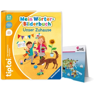 Ravensburger tiptoi® Buch | Mein Wörter-Bilderbuch: Unser Zuhause + Kinder Weltkarte - Länder, Tiere, Kontinente