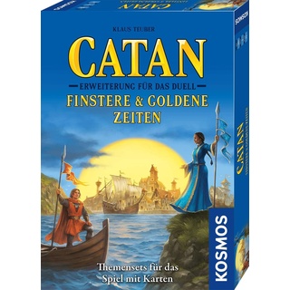 KOSMOS 680602 Catan - Erweiterung für Das Duell – Finstere & Goldene Zeiten, Kartenspiel nur mit Catan - Das Duell spielbar, Spiele für 2 Personen, Siedler von Catan
