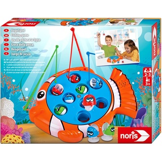 Noris 606064296 - Angelspiel - spannendes Kinderspiel mit bunten Kunststoff Fischen und 3 Angeln, ab 3 Jahren