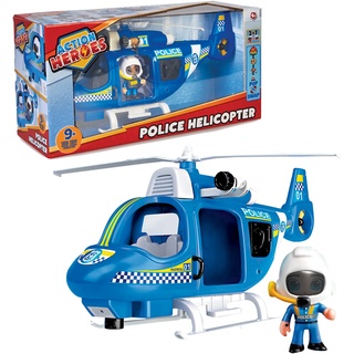 Action Heroes Polizeihubschrauber, Fahrzeug- und Figurenset, tolles Geschenk für Kinder ab 4 Jahren