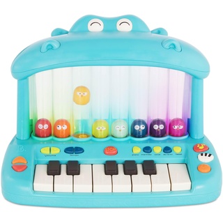 Land of B. Hippo Spielzeug Keyboard mit Lichtern und Liedern, Piano, Musikspielzeug, Musikinstrument zum Klavier spielen für Babys und Kinder ab 1 Jahr