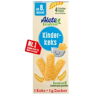 Alete bewusst Kinderkeks, ab dem 8. Monat, Butterkeks aus Weizen für Kinder, handlich verpackte Kekse als kleiner Snack, perfekt für unterwegs & zwischendurch, 1 x 180 g