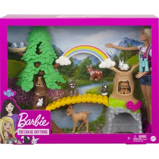 Mattel - Barbie - Waldtier-Forscherin-Spielset mit Puppe und Zubehör