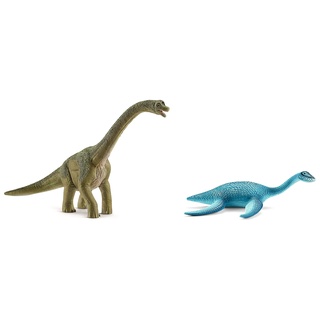 SCHLEICH 14581 Dinosaurs Spielfigur - Brachiosaurus, Spielzeug ab 4 Jahren & 15016 Plesiosaurus Spielfigur, Mehrfarbig
