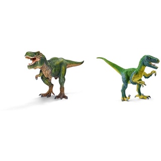 SCHLEICH 14525 Tyrannosaurus Rex, für Kinder ab 5-12 Jahren, Dinosaurs - Spielfigur & 14585 Velociraptor, für Kinder ab 5-12 Jahren, Dinosaurs - Spielfigur