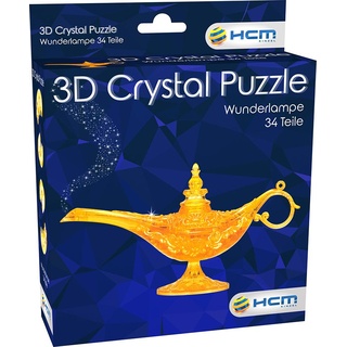 HCM Kinzel HCM59186 - Crystal Puzzle: 3D Aladins Wunderlampe - 34 Teile, ab 14 Jahren (DE-Ausgabe)