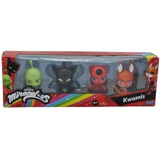 BANDAI Miraculous Ladybug and Cat Noir Kwami Surprise 4 Pack | 4 Kwami Figuren im Inneren | Mystery Kwami Miraculous Toys Collect Them All | Miraculous Kwami Figuren mit Juwelen zum Spielen und