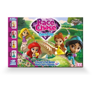 Disney Princess Race N Chase Brettspiel, 4 x Prinzessinnenspielteile enthalten, Belle, Ariel, Rapunzel & Jasmin, tolles Geschenk für Kinder, ab 4 Jahren