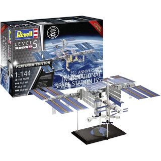 Revell Modellbausatz I Geschenkset 25th Anniversary ISS Platinum Edition I Int. Raumstation I 250 Teile I Maßstab 1:144 I für Kinder und Erwachsene ab 13 Jahren