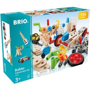 BRIO Builder 34587 Box 136 TLG. - Das kreative Konstruktionsspielzeug aus Schweden - Der ideale Einstieg in die Welt des Bauens und Bastelns - Für Kinder ab 3 Jahren