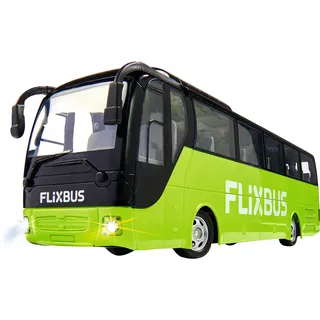 Carson 500907342 FlixBus 2.4GHz - 100% fahrfertig, Spielzeugbus, Spielzeugauto, ferngesteuertes Auto, für Kinder ab 8 Jahren, Fahrzeit ca. 60 min, Bunt