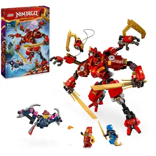 Lego NINJAGO Kais Ninja-Kletter-Mech Set, Ninja-Spielzeug mit baubarer Actionfigur und 4 Mini-Figuren, Abenteuer-Set für Kinder, Geschenk zum Geburtstag für 9-jährige Jungs und Mädchen 71812