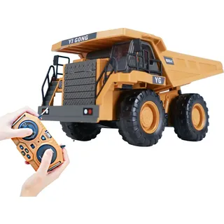 1048 RC Muldenkipper 1:24 2,4GHz 9CH RC Auto Bau LKW Technik 40 Minuten Spielzeit Fahrzeuge mit leichter Musik Geschenkspielzeug für Kinder - Gelb