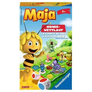 Ravensburger 23407 - Biene Maja: Honig-Wettlauf, Mitbringspiel für 2-5 Spieler, Kinderspiel ab 4 Jahren, kompaktes Format, Reisespiel, Brettspiel, Yellow