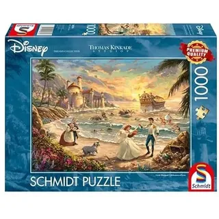 Schmidt Spiele 58036 Thomas Kinkade, Disney, The Little Mermaid Celebration of Love, 1000 Teile Puzzle, bunt