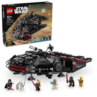 LEGO Star Wars Der dunkle Falke baubares Raumschiff, Star Wars Spielzeug-Fahrzeug-Set für Jungen und Mädchen, Sammlerstück Millenium Falcon Spielzeug mit 6 Star Wars Minifiguren, Geburtstagsgeschenk