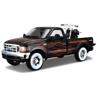 MAISTO 32181 Harley Davidson Ford Super Duty Pick-up 2002 samochód + FXSTB 1:24 p6