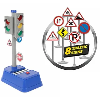 Toi-Toys Spiel-Ampelanlage AMPEL mit Licht & Ton Verkehrsschilder Verkehrsampel Fußgängerampel 78, Spielzeug Verkehrsampel Fußgängerampel Rennampel Verkehrsschild