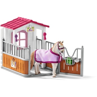 schleich HORSE CLUB 42368 20-Teiliges Set mit Pferde Figur und Pferdebox - Lusitano Pferde Figur mit Realistischen Details - Kreatives Pferde Spielzeug für Jungen und Mädchen ab 5 Jahren