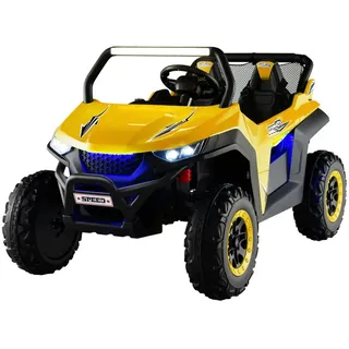 COSTWAY Elektro-Kinderauto 12V Kinderquad, 2 Sitzer, 2-4 km/h gelb