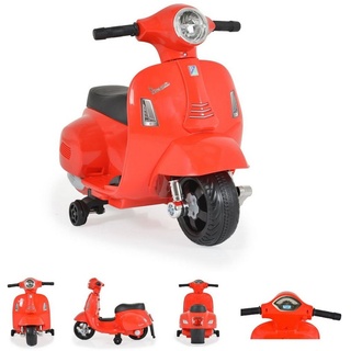Moni Elektro-Kindermotorrad Kinder Elektromotorrad Vespa, Belastbarkeit 25 kg, GTS Super Sport, Roller, Frontleuchten, Hupe rot