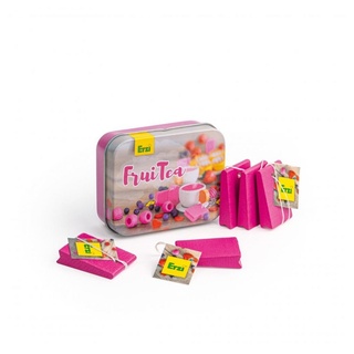 Erzi® Spiellebensmittel Kaufladen Früchtetee in der Dose, Teebeutel aus Holz, (Set, 6-tlg., 1), Made in Germany rosa