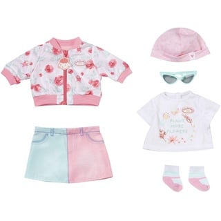 Baby Annabell Deluxe Frühling Puppenoutfit mit Rock, Bomberjacke, Mütze und Sonnenbrille für 43 cm Puppen, 706275 Zapf Creation