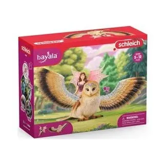 SCHLEICH 70789 PV2208-70789 bayala® Elfe auf Glitzer-Eule