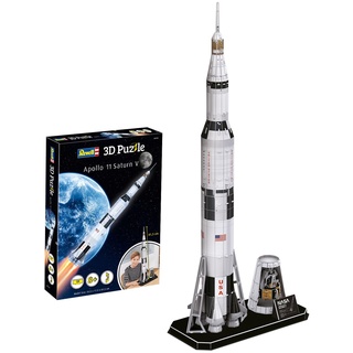 Revell 3D Puzzle I Apollo 11 Saturn V I Für Raumfahrt-Enthusiasten I 126 Teile für Kinder, Erwachsene, Jungen und Mädchen ab 8+ Jahren I inkl. Ständer I Bauspaß und Geschenkidee I 81,5 cm Hoch