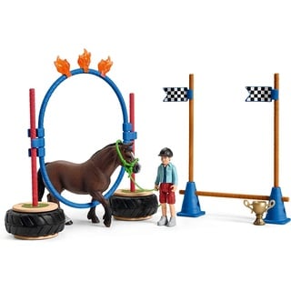 schleich 42482 Pony Agility Rennen, für Kinder ab 3+ Jahren, FARM WORLD - Spielset