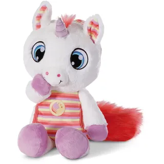 NICI Kuscheltier Schlafmützen Einhorn Myala 38 cm – Flauschiges Stofftier mit gestreiftem Pyjama als Einschlafhilfe für Mädchen, Jungen & Babys, 48885, tolle Geschenkidee, weiß, 38cm