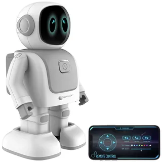 Playtastic Mini Roboter: App-programmierbarer Roboter, 130 Bewegungen, Bluetooth, Lautsprecher (Spielzeugroboter, Tanzender Roboter, Spielzeug)