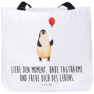 Mr. & Mrs. Panda Shopper Pinguin Luftballon - Weiß - Geschenk, Tragebeutel, Kirmes, fröhlich, (1-tlg), Einzigartige Designs weiß