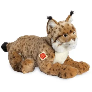 Teddy Hermann 90467 Luchs liegend 45 cm, Kuscheltier, Plüschtier mit recycelter Füllung