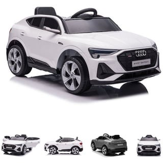 ES-Toys Elektro-Kinderauto Elektroauto Audi E-Tron, Belastbarkeit 30 kg, EVA-Reifen, Allradantrieb, Fernbedienung weiß